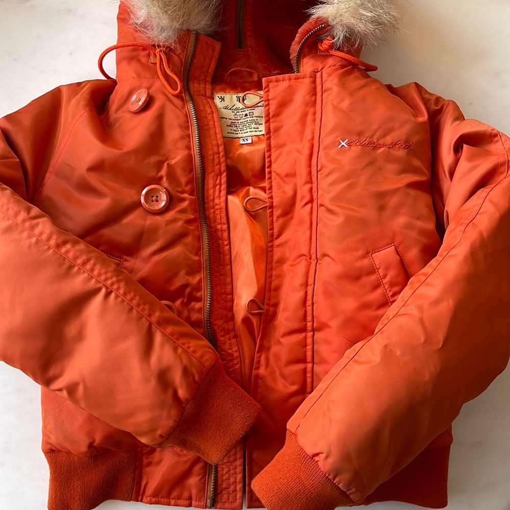 William Rast Orange Puffer Coat